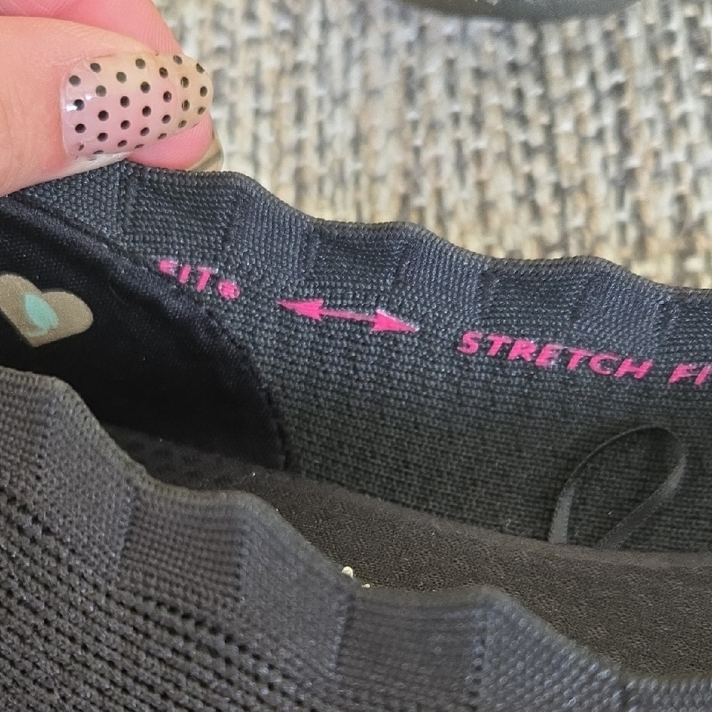Skechers Black Slip-On Knit Ballet Flats - Memory Foam Comfort - Picture 3 of 4